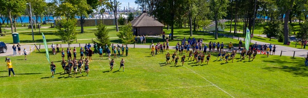 Men's Cross Country start at the 2020 Skippers Invitational.